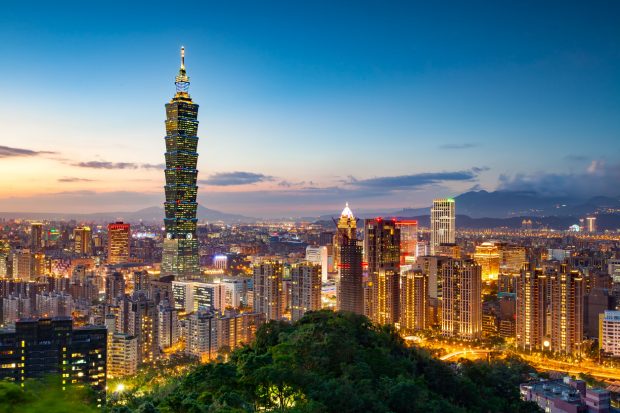 Night view over Taipei