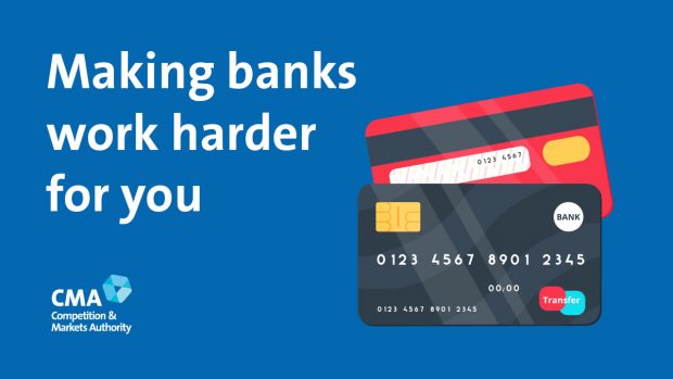 Picture of bank cards with text saying 'making banks work harder for you'